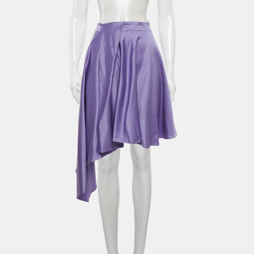Just Cavalli Purple Satin Asymmetric Skirt M - Picture 2 of 7